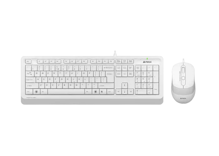 Set Tastatură + Mouse A4Tech F1010, Cu fir, Alb/Gri - photo