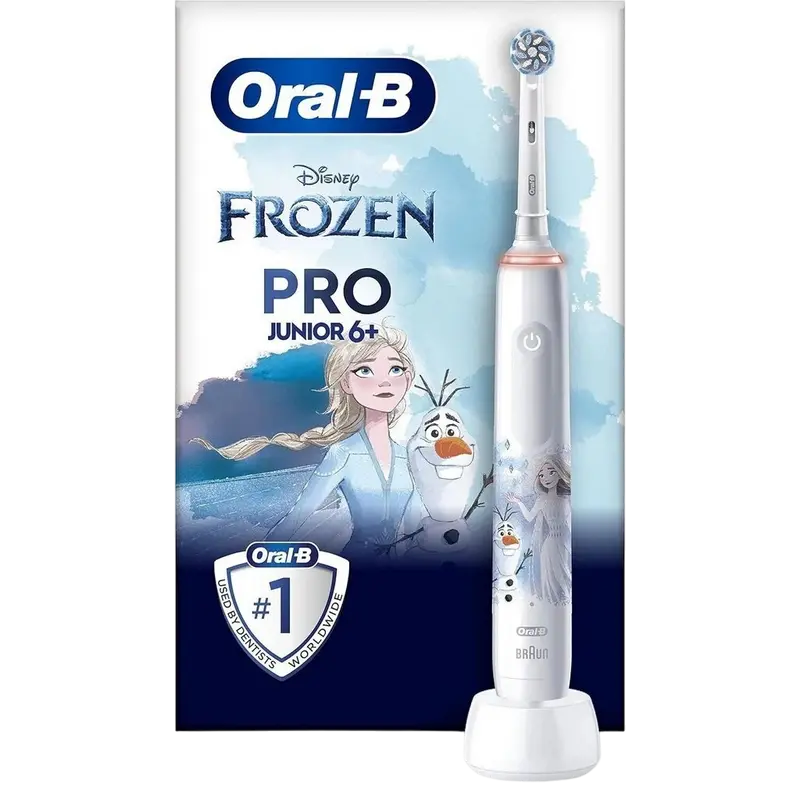 Электрическая зубная щетка Braun Oral-B Junior Frozen PRO 3, Белый - photo