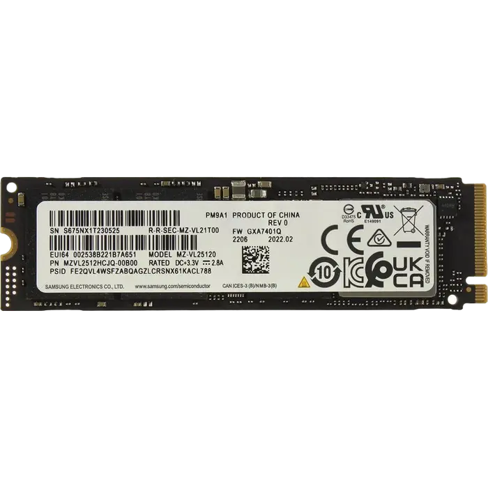 Накопитель SSD Samsung MZVL2512HCJQ-00B00, 512Гб - photo