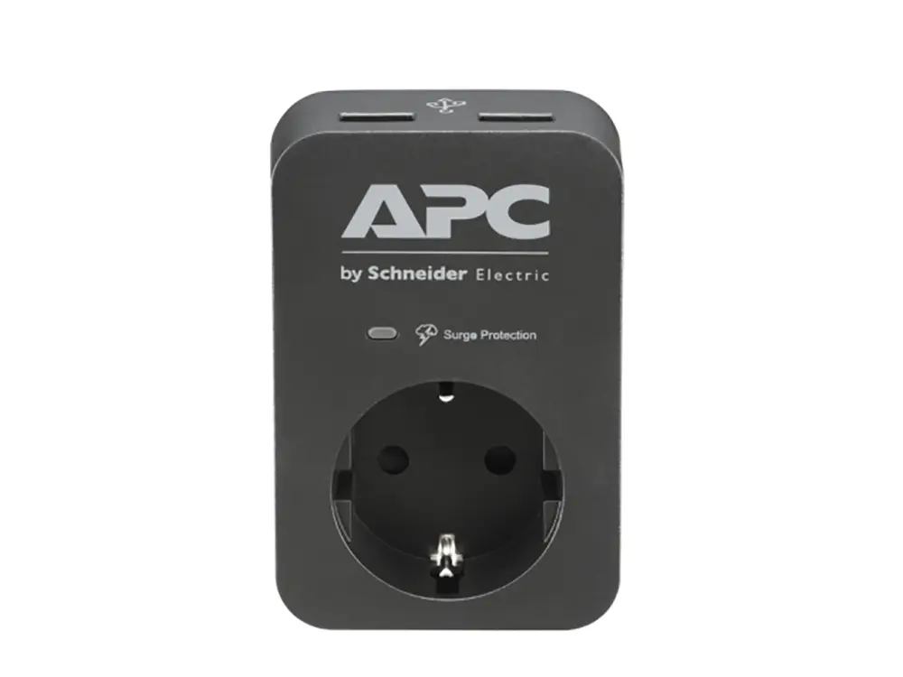 APC PME1WU2BRS Essential SurgeArrest 1 Outlet 2 USB Ports Black 230V Russia - photo