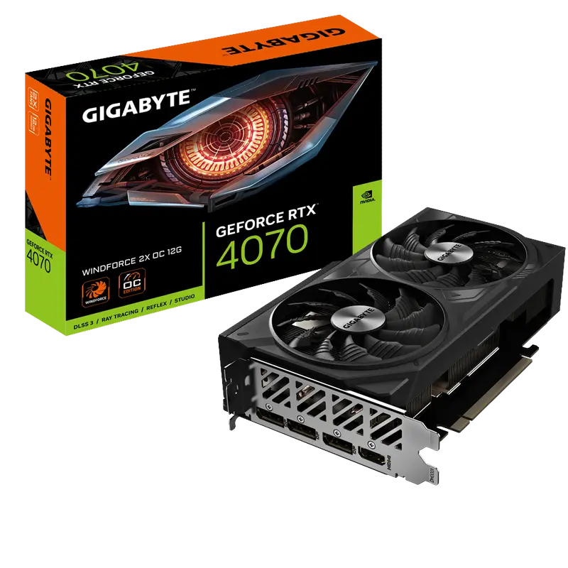 Placă Video Gigabyte GV-N4070WF2OC-12GD, 12GB GDDR6X 192bit - photo